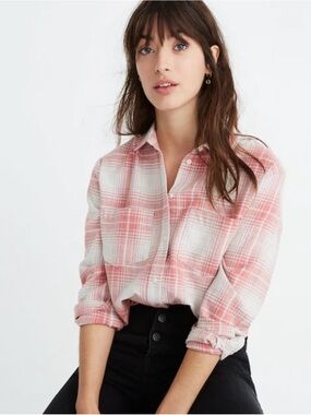 Well Worn Pink Plaid Button-Down Shirt